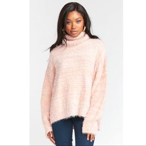 NWT Show me Your Mumu Fatima Turtleneck Sweater in Pink